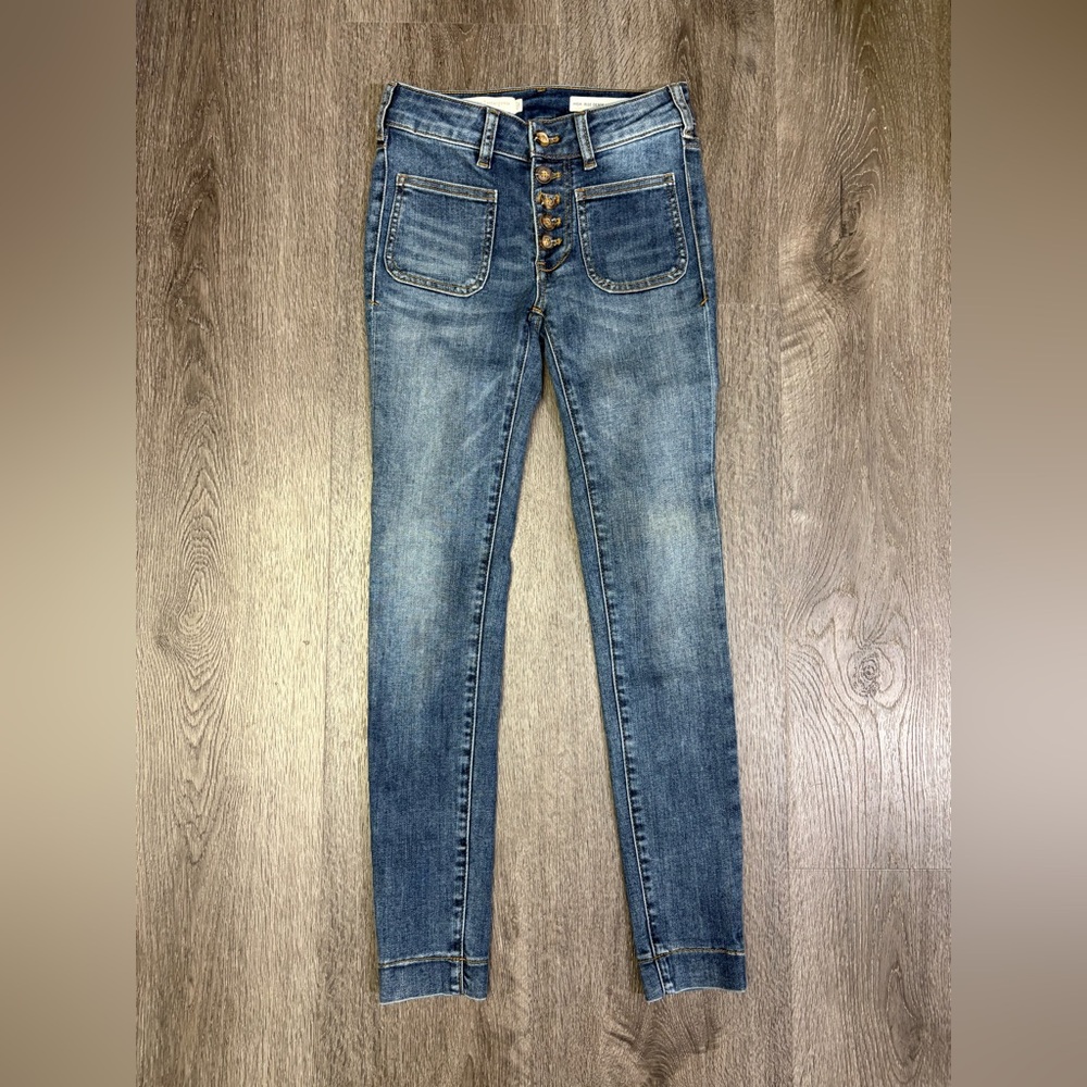 Anthropologie Pilcro Letterpress Jeans Women 25 X 28 High Rise Legging Buttn Fly